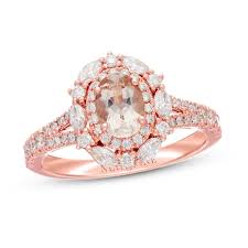 Neil lane's jewellery designs are uniquely beautiful. Neil Lane Morganite Engagement Ring 3 4 Ct Tw Diamonds 14k Rose Gold Kay