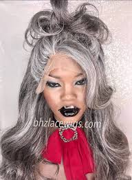 EXCLUSIVE// Auntie Beverly Gray Lace Wig Gray Lace Front Wig Money Piece  Gray Hair Silver Hair Salt and Pepper Wig Grey Wig Long Gray Hair