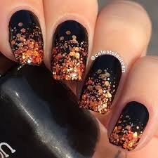 Black And Orange Sparkly Nails Fall Nails Ideas Black Fall Fallnailsideas Ideas Nails Orang In 2020 Cute Nail Colors Halloween Nail Designs Fall Nail Designs