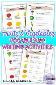 Fruits And Vegetables Vocabulary And Writing Activities In 2020 Writing Activities Vocabulary Activities Word Work