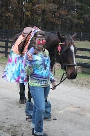 Hippie Horse Halloween Costume Complete With Bellbottom Jeans My Off The Track Thoroughbred Did Awesome Tr Horse Costumes Horse Halloween Costumes Show Horses