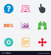 internet seo icons analysis chart sign