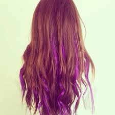 Red Hair With Purple Highlights Purple Brown Hair Dip Dye Hair Hair Highlights