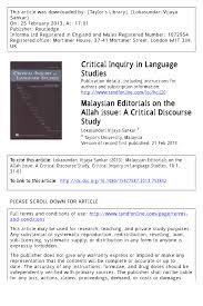 Location of high court in malaysia. Pdf Malaysian Editorials On The Allah Issue A Critical Discourse Study
