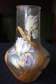 Rare Legras Art Nouveau Mont Joye Great Antique French Enamel Painted Glass Vase Ebay Glass Art Painted Glass Vases Pottery Art
