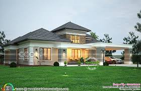 Elegant Sloping Roof Bungalow Design 2990 Sq Ft Kerala Home Design Kerala House Design One Storey House Bungalow Design