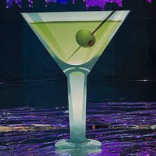 Our Martini Standee Features A Clear Martini Style Glass With A Dry Martini Drink With A Green Olive Accent Each Mar Martini Backdrops For Parties Dry Martini