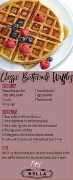 Classic Buttermilk Waffle Recipe For Your Bella Waffle Maker Waffle Maker Recipes Waffle Maker Recipes Breakfast Waffle Iron Recipes