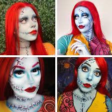 Sally The Nightmare Before Christmas Face Paint Sally Nightmare Realistic  Halloween Wigs The Nightmare Before