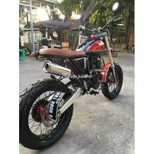 157 of this makassar, able to set abreast dozens of added competitors in the challenge captivated motor modifications east tribune managers assignment calm karebosi link,. Motor Custom Scrambler Supermoto Basic Yamaha Scorpio Di Jakarta Tribunjualbeli Com