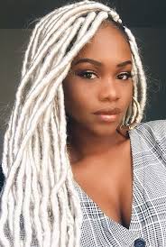 Black And Platinum Blonde Faux Locs Platinum Faux Locs Faux Locs Hairstyles Locs Hairstyles Faux Locs Styles