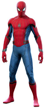 Originally consisting of a red hoodie with a spider symbol, blue pants, a blue shirt, and a red mask with black goggles to help him focus his senses. Stark Suit Marvel S Spider Man Wiki Fandom