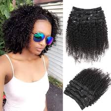 Follow the steps below to create this look on your own. Urbeauty Kinkys Curly Clip In Hair Extensions For Black Women Triple Weft 20 3b 3c Textured African American Afro Clip In Curly Weave Human Hair Extensions 1b Natural Black 10pcs 100g Buy Online In Grenada
