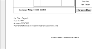 Check spelling or type a new query. Adding Your Bank Details To Invoices Myob Accountright Myob Help Centre