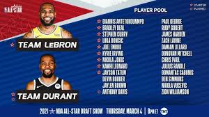 They're joined by stephen curry of the. Nba All Star Game 2021 Nba All Star 2021 Draft As Quedan Los Jugadores Del Team Lebron Vs Team Durant World Today News