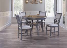 It doesn't matter if you're looking for a formal dining. New Classic Gia Gray 401217016 Dining Table And Chair Set With 4 Chairs And Circle Motif Sam Levitz Furniture Dining 5 Piece Sets