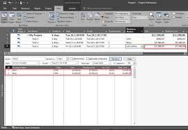 Costs In Task Form Combined With Gantt Chart View In Ms