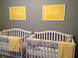 Yellow And Gray Nursery Great Idea For Twins Poppy 4 Pc Set From Liz And Roo Grey Baby Room Nursery Twins Grey Nursery Bedding