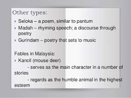 Humble means to not be selfish but consider other's needs too. Malaysian Literature