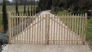 Portillon Portail Bois Chataignier Portail Jardin Decoration Exterieur Porte Jardin