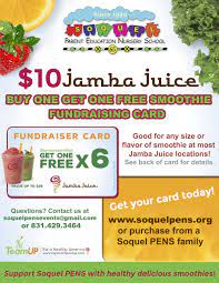 Let us help you and your organization today! Jamba Juice Bogo Smoothie Fundraising Cards