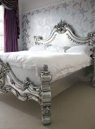 Royal Fortune Montespan Bed Antiqued Silver Leaf This Bed Is Over The Top And I Love It 3 095 Rococo Furniture Furniture Baroque Furniture