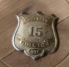 Houston police department replica wooden badge plaque made from solid mahogany this houston police department replica wooden badge plaque is hand carved and finished by our expert craftsmen. Very Old Hpd Sergeant S Badge Houston Police Texas Police Police Patches