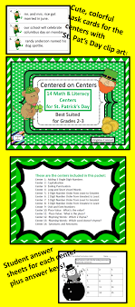 14 Math Literacy Centers For 14 00 All Feature St Patrick S Day Clip Art Come On Over To My Store And Check Elementary Resources Math Literacy Centers