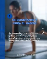 📝 5 Consejos para Principiantes en el Gym 🏋️‍♂️** 1. Sé constante y crea  el hábito de entrenar 🗓️🔄 La constancia es clave. Entrenar regularmente,  incluso cuando no tengas ganas, es lo