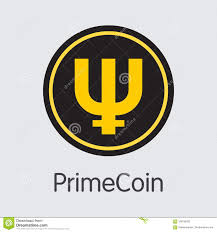 Primecoin Cryptocurrency Colored Logo Stock Vector