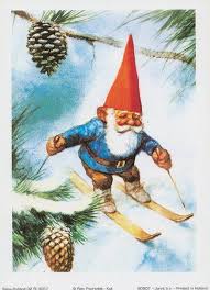 Vintage Art Print 80s David The Gnome In The Winter On Skis Etsy David The Gnome Christmas Art Gnomes