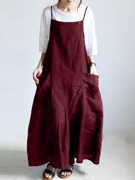 S 5xl Casual Spaghetti Straps Solid Color Maxi Women Dress Plus Size From Women S Clothing On Banggood Com Baggy Dresses Women Maxi Dress Clothes For Women