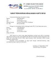 Contoh surat pernyataan kehilangan berikut ini anda bisa lansung copypaste contoh surat pernyataan kehilangan stnk, bpkb, sim ini untuk kelengkapan 286775903 Surat Pernyataan Kehilangan Kartu Bpjs