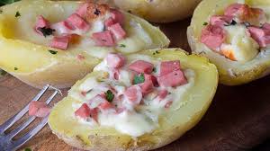 Pommes De Terre Farcies Au Jambon Et Aux Fromages Recettes Faciles Recette En 2020 Pommes De Terre Farcies Pomme De Terre Recette Facile