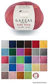 Es besteht aus 60% baumwolle und 40% acryl. Gazzal 50g Baby Wool Sehr Weich Babywolle 40 Merino 175m 50g Farben 815 Lilablau Amazon De Kuche Haushalt