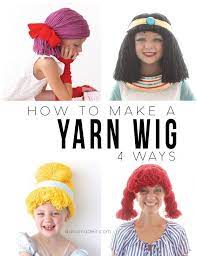 Yarn Wigs For Halloween The Daily Seam Yarn Wig Yarn Wigs Diy Yarn Wig