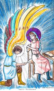 Honor mary and the archangel gabriel with this triptych stained glass picture. Annunciation Coloring Page By Eightcrows On Deviantart