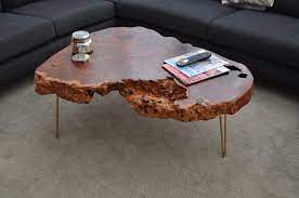 Looking for a centerpiece for your great room or a small rustic table for your den. A Redwood Burl Coffee Table With Hairpin Legs Driftwood Decor Driftwood Coffee Table