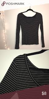 Black And White Striped Long Sleeve Tee Forever 21 Long Sleeve Black White Striped Forever 21 Tops Tees Long Sleeve Clothes Design Black White Stripes Long Sleeve