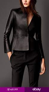 Women Leather Blazer Black Formal Slim Fit Genuine Lambskin Jacket S M L 178 Fashion Fashion Outfits Lambskin Jacket