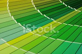 close up of green paint color chart fan deck stock photos