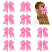 Add some flair, mix and match colors, and bring some extra cheer to your girl's wardrobe. Amazon Com Cn Girls Cheerleader Bow With Ponytail Holder For Cheerleading Pink Beauty