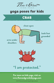Yoga Poses For Kids Crab Kids Yoga Poses Yoga For Kids Beach Yoga Poses