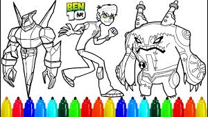 His omnitrix watch is loved by kids for the way this ben 10 coloring page is great one showing ben and his various avatars. Ben 10 Coloring Pages 8 Colouring Pages For Kids With Colored Markers Youtube