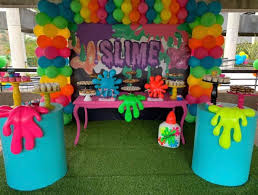 Festa Slime Por Esmeraldapena Encontrandoideias Blogencontrandoideias Slime Birthday Glow Birthday Party Slime Party