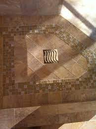 Marble background brown tiles, mosaic. Tile Shower Floor With Mosaic Design Bathroom Dallas By Star Home Remodeling Houzz