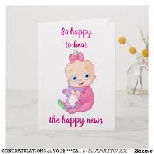 Congratulations On Your Baby Girl Card Zazzle Com Congratulations Baby Girl Baby Girl Cards Congratulations Baby