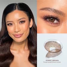 Sunset Brown: the perfect chestnut brown lenses 🌰⁠ ⁠ With a hazel inner  tone, this lens will create the perfect blend with your natural eye colour  👀⁠ ⁠ 🌟 Three tones to