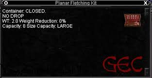 Everything you will ever need for fletching can be bought from a merchant. Planar Fletching Kit Items Everquest Zam