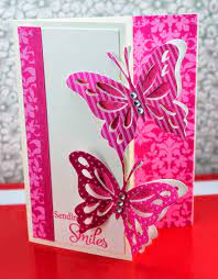 If you'd like to make a smaller card, cut the paper to size before you fold. A Cup Of Cold Water Make It Monday 175 Creative Card Borders Using Non Border Dies 8 4 14 Creative Cards Pink Cards Pretty Cards